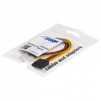 Akyga AK-CA-32 Cabo distribuidor de alimentação SATA (macho) para SATA (fêmea) + Molex (fêmea), 2x 15 cm