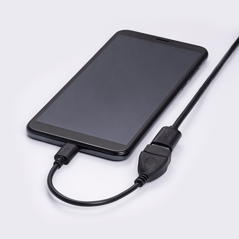 Akyga AK-AD-09 Cabo adaptador OTG Micro USB-B (macho) para USB-A (fêmea), 15 cm, preto
