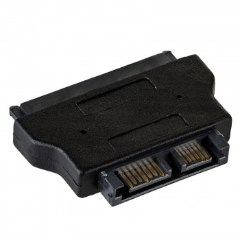 Akyga AK-CA-53 Adaptador Slim-SATA (macho) para SATA 22 pinos (fêmea), preto