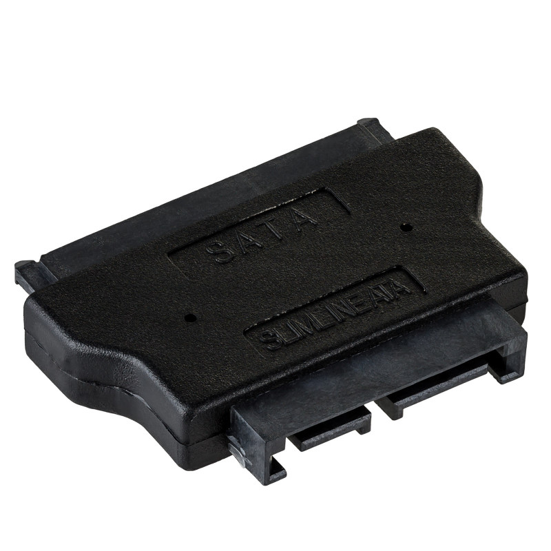 Akyga AK-CA-53 Adaptador Slim-SATA (macho) para SATA 22 pinos (fêmea), preto