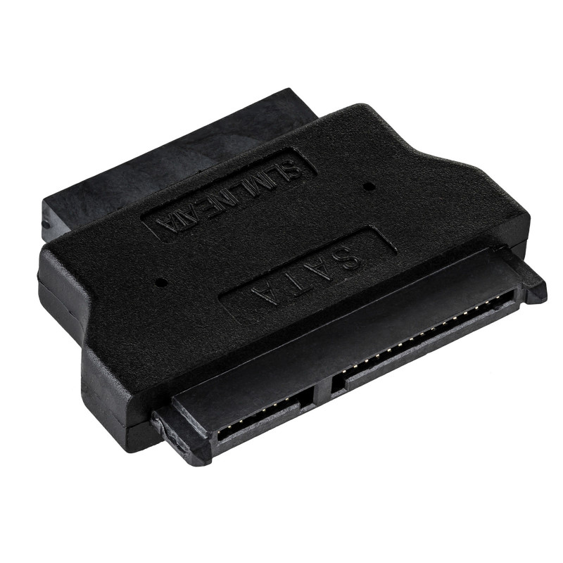 Akyga AK-CA-53 Adaptador Slim-SATA (macho) para SATA 22 pinos (fêmea), preto