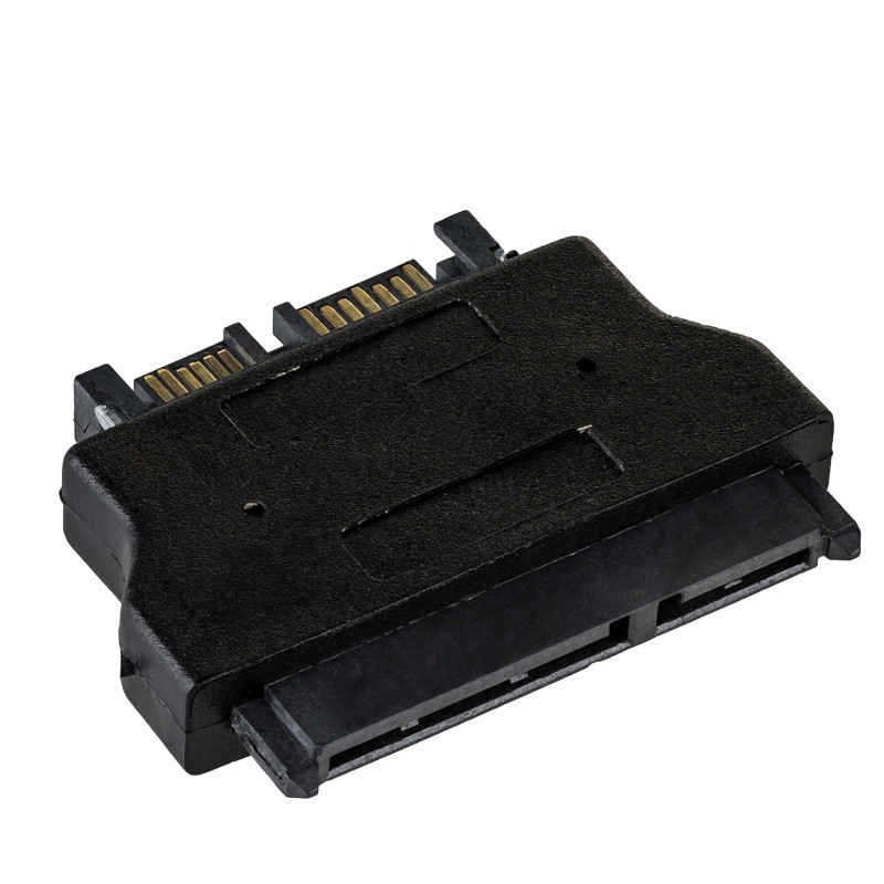 Akyga AK-CA-53 Adaptador Slim-SATA (macho) para SATA 22 pinos (fêmea), preto