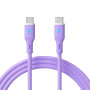 Akyga AK-USB-70 Cabo USB USB-C (macho) / USB-C (macho), USB 2.0, 60W, 1 m, roxo, silicone