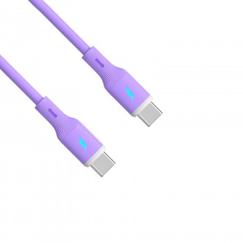 Akyga AK-USB-70 Cabo USB USB-C (macho) / USB-C (macho), USB 2.0, 60W, 1 m, roxo, silicone