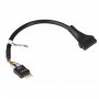 Akyga AK-CA-75 Cabo adaptador interno de header USB 2.0 9 pinos (macho) para USB 3.0 19 pinos (fêmea), 20 cm, preto
