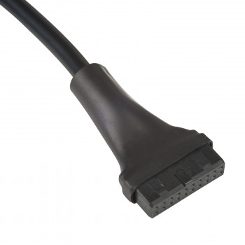 Akyga AK-CA-75 Cabo adaptador interno de header USB 2.0 9 pinos (macho) para USB 3.0 19 pinos (fêmea), 20 cm, preto