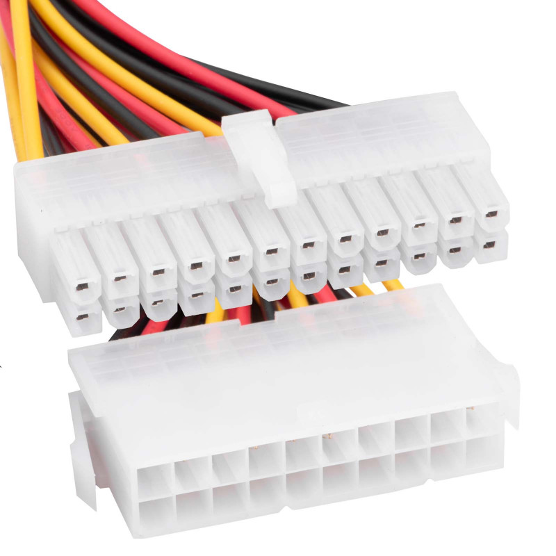 Akyga AK-CA-66 Cabo adaptador de alimentação ATX 20 pinos (fêmea) para 24 pinos (20+4) (macho), 15 cm