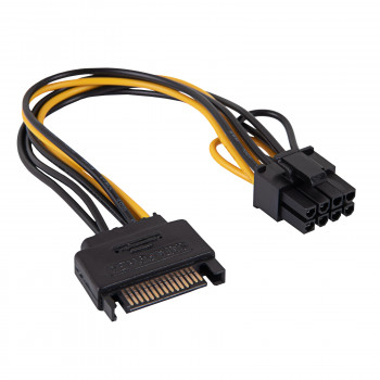 Cabo adaptador Akyga AK-CA-80 SATA de alimentação para PCIe 6+2 pinos, 15 cm
