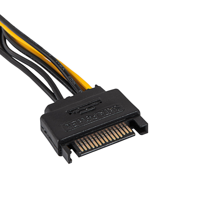 Cabo adaptador Akyga AK-CA-80 SATA de alimentação para PCIe 6+2 pinos, 15 cm