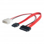 Cabo adaptador Akyga AK-CA-45 Slimline SATA, Slim SATA (fêmea) para dados SATA (fêmea) + Molex (macho), 2x 20 cm