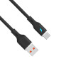 Cabo USB Akyga AK-USB-62 USB-A (macho) / USB-C (macho), USB 2.0, 18W, 1 m, preto, silicone