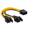 Cabo divisor de alimentação Akyga AK-CA-81 PCIe 8 pinos para 2x PCIe 6+2 pinos