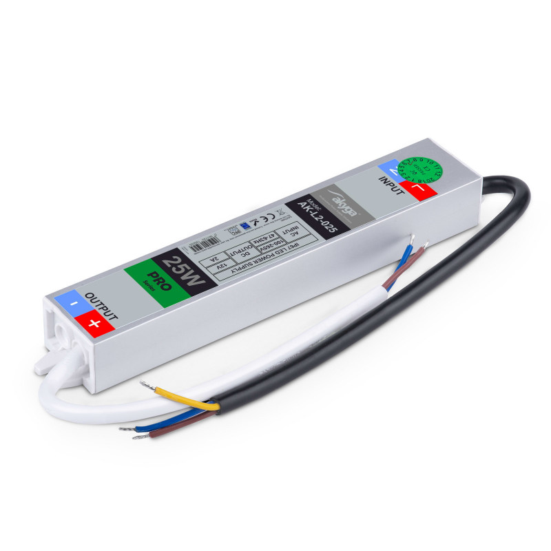 Fonte de alimentação comutável LED estanque Akyga AK-L2-025 12 V, 2 A, 25 W, IP67