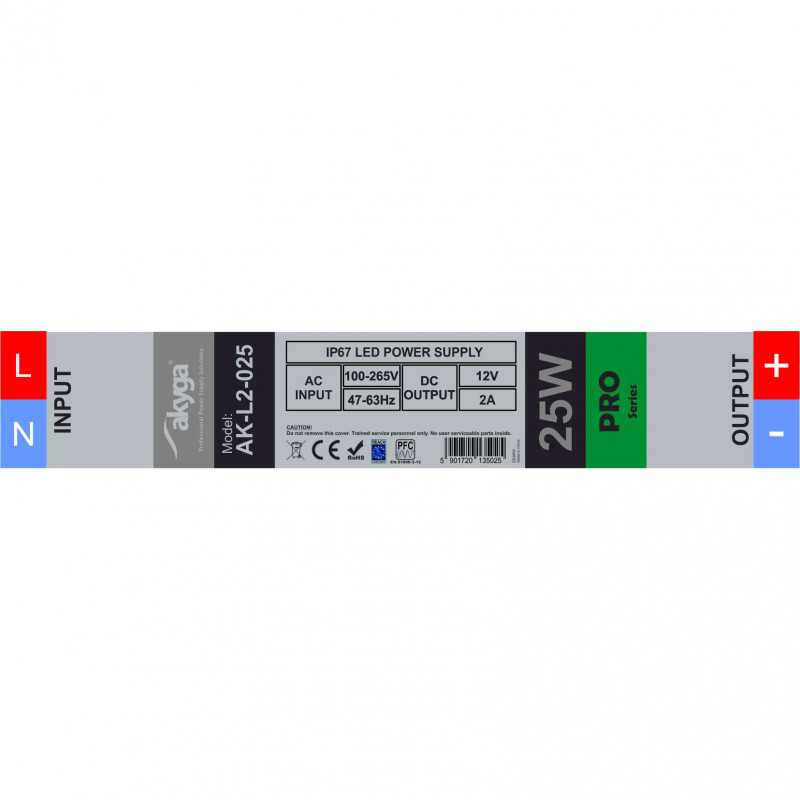 Fonte de alimentação comutável LED estanque Akyga AK-L2-025 12 V, 2 A, 25 W, IP67