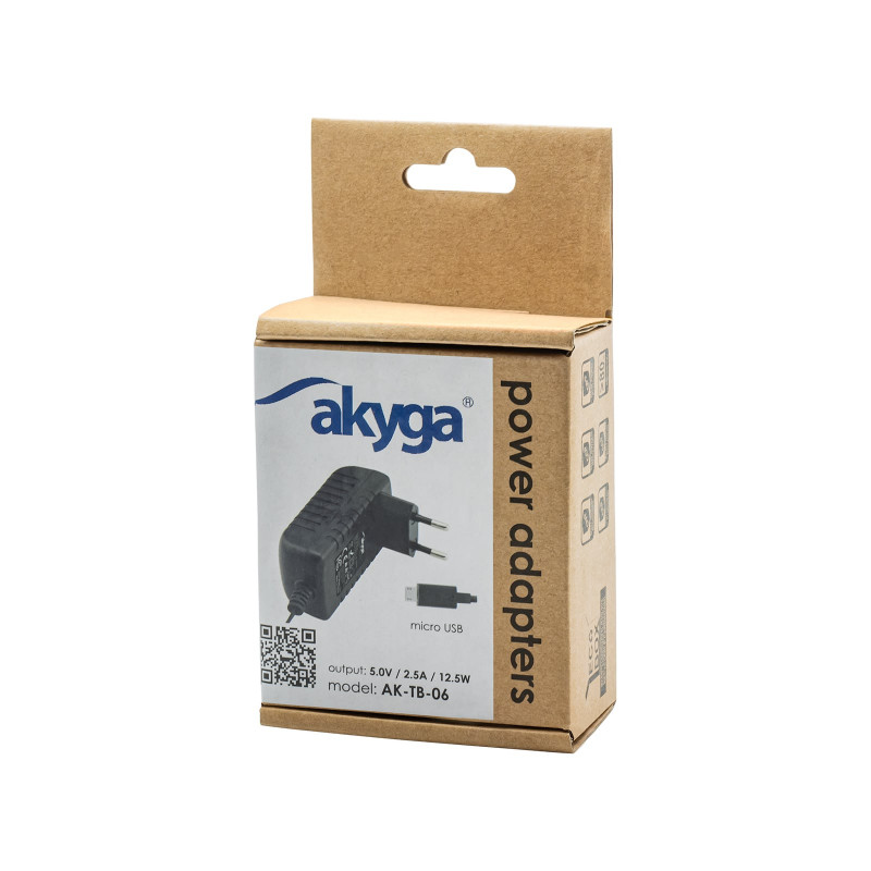 Fonte de alimentação universal Akyga AK-TB-06 5,0V / 2,5A 12,5W micro USB B 1,1m