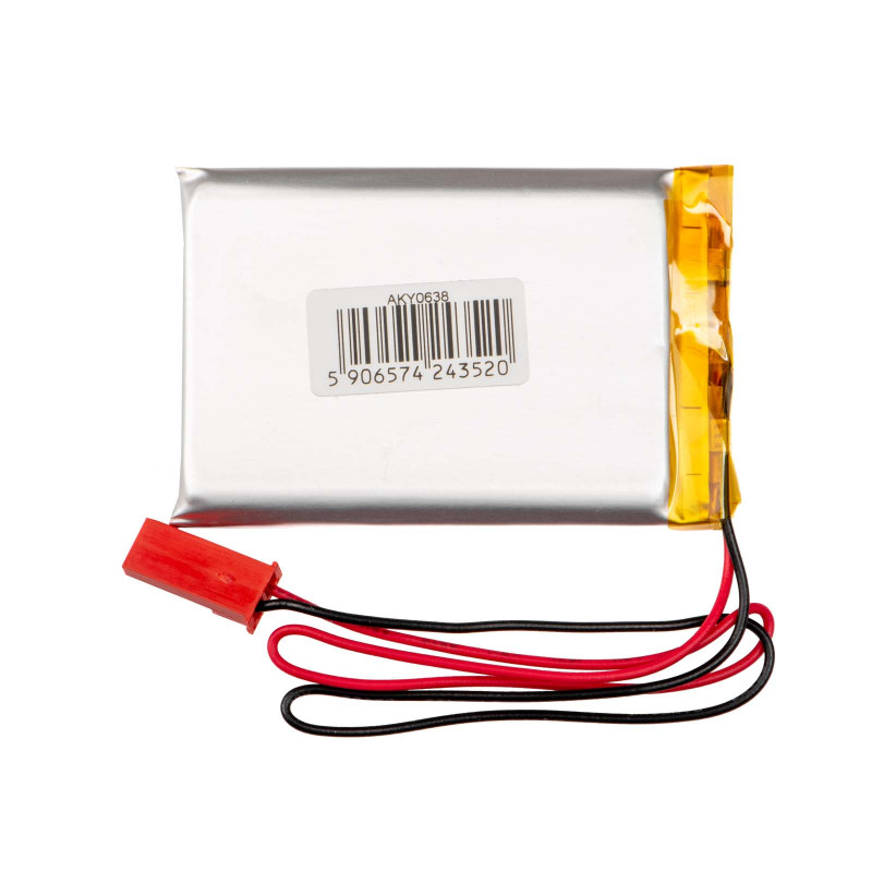Bateria Li-Po Akyga AKY0108 LP603048 3,7 V 850 mAh com PCM, ficha JST 2,54 mm 2 pinos, cabo de 150 mm