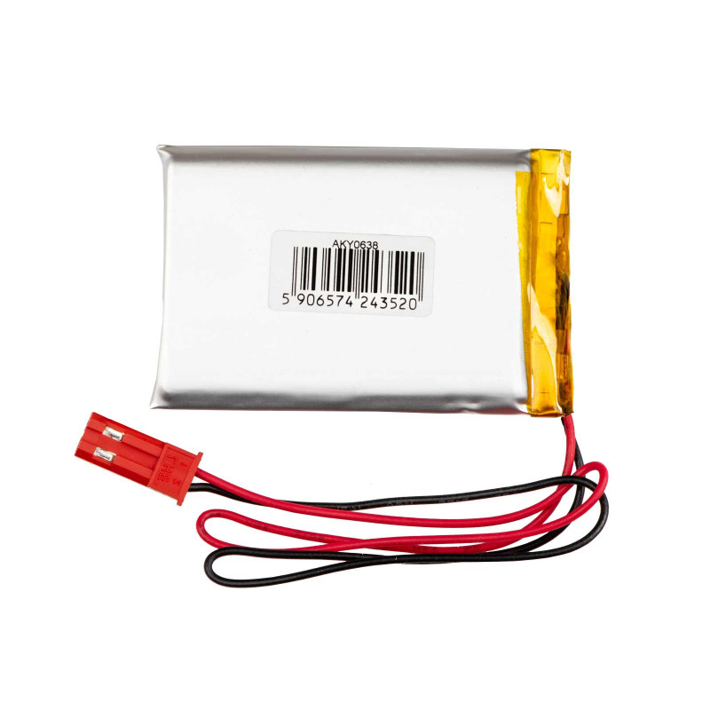 Bateria Li-Po Akyga AKY0638 LP603450 3,7 V 1200 mAh com PCM, ficha JST 2,54 mm 2 pinos, cabo de 100 mm