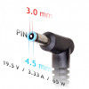 Fonte de alimentação para automóvel Akyga AK-ND-40 para portátil 19,5 V / 3,33 A, 65 W, 4,5 x 3,0 mm + pino, para HP
