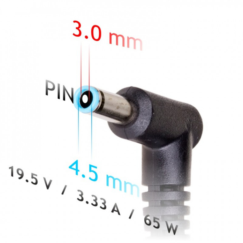Fonte de alimentação para automóvel Akyga AK-ND-40 para portátil 19,5 V / 3,33 A, 65 W, 4,5 x 3,0 mm + pino, para HP