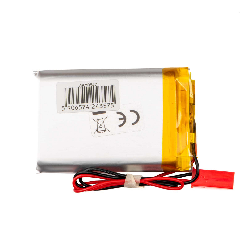Bateria Li-Po Akyga AKY0647 LP803450 3,7 V 1500 mAh com PCM, ficha JST 2,54 mm 2 pinos, cabo de 150 mm