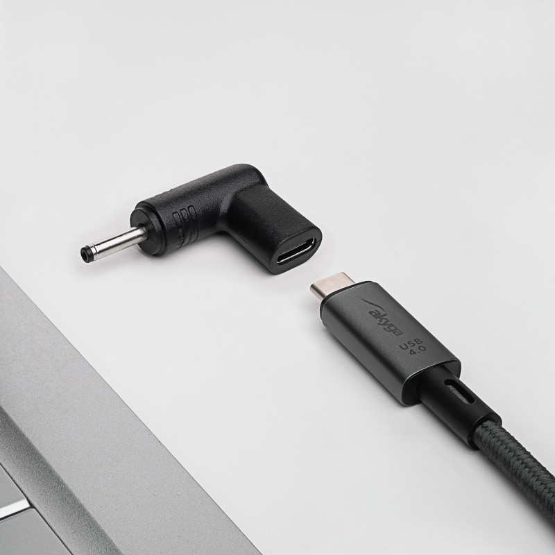 Akyga AK-ND-C06 adaptador de carregamento USB-C para DC 3,0 x 1,0 mm para portáteis, 18,5-20 V, 100 W