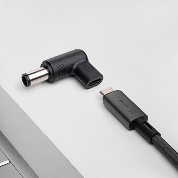 Akyga AK-ND-C07 adaptador de carregamento USB-C para DC 7,4 x 5,0 mm + pino para portáteis, 18,5-20 V, 100 W, para HP