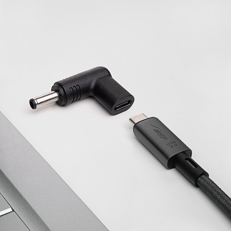 Akyga AK-ND-C10 adaptador de carregamento USB-C para DC 4,5 x 3,0 mm + pino para portáteis, 18,5-20 V, 100 W, para Dell