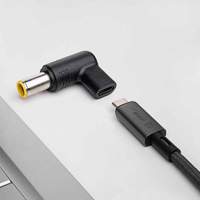 Akyga AK-ND-C12 adaptador de carregamento USB-C para DC 7,9 x 5,5 mm + pino para portáteis, 18,5-20 V, 100 W