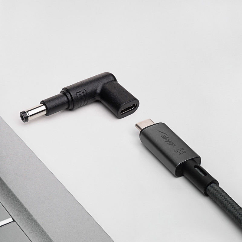 Akyga AK-ND-C13 adaptador de carregamento USB-C para DC 4,8 x 1,7 mm para portáteis, 18,5-20 V, 100 W