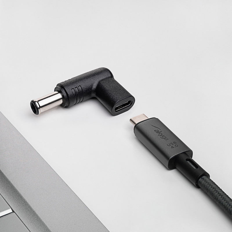Akyga AK-ND-C14 adaptador de carregamento USB-C para DC 6,5 x 4,4 mm + pino para portáteis, 18,5-20 V, 100 W