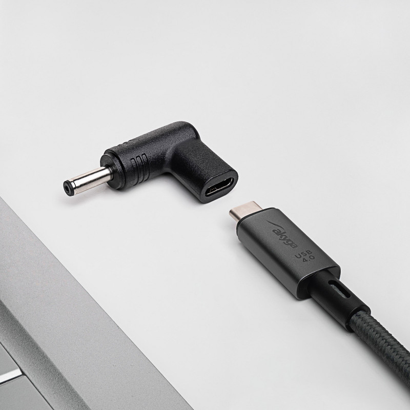 Akyga AK-ND-C15 adaptador de carregamento USB-C para DC 4,0 x 1,3 mm para portáteis, 18,5-20 V, 100 W