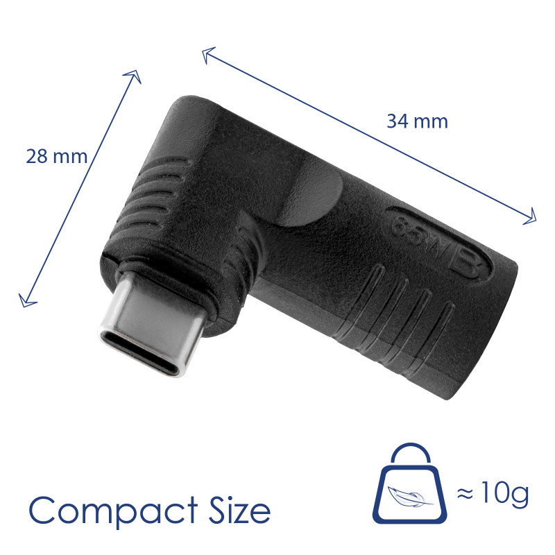 Akyga AK-ND-D06 adaptador DC 5,5 x 2,5 mm para USB-C PD para fontes de alimentação de portáteis, 65 W