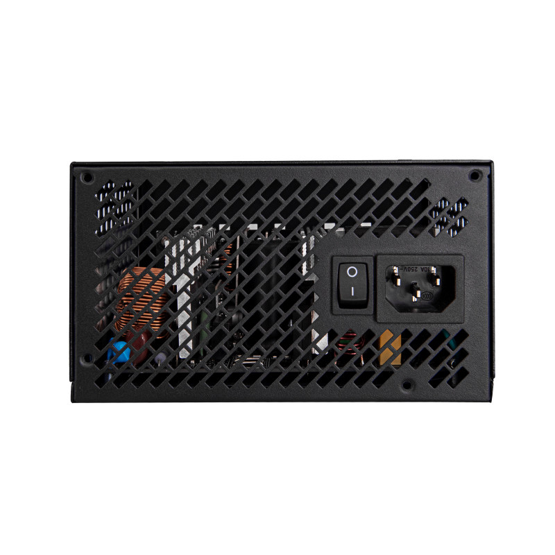 Akyga AK-FL-500 fonte de alimentação ATX sem ventoinha 500 W, totalmente modular, 80 PLUS, APFC