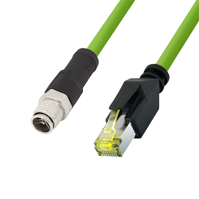 LogiLink CQM035S cabo de patch industrial, Cat.6A, PUR, M12 X-coded para RJ45, 1 m