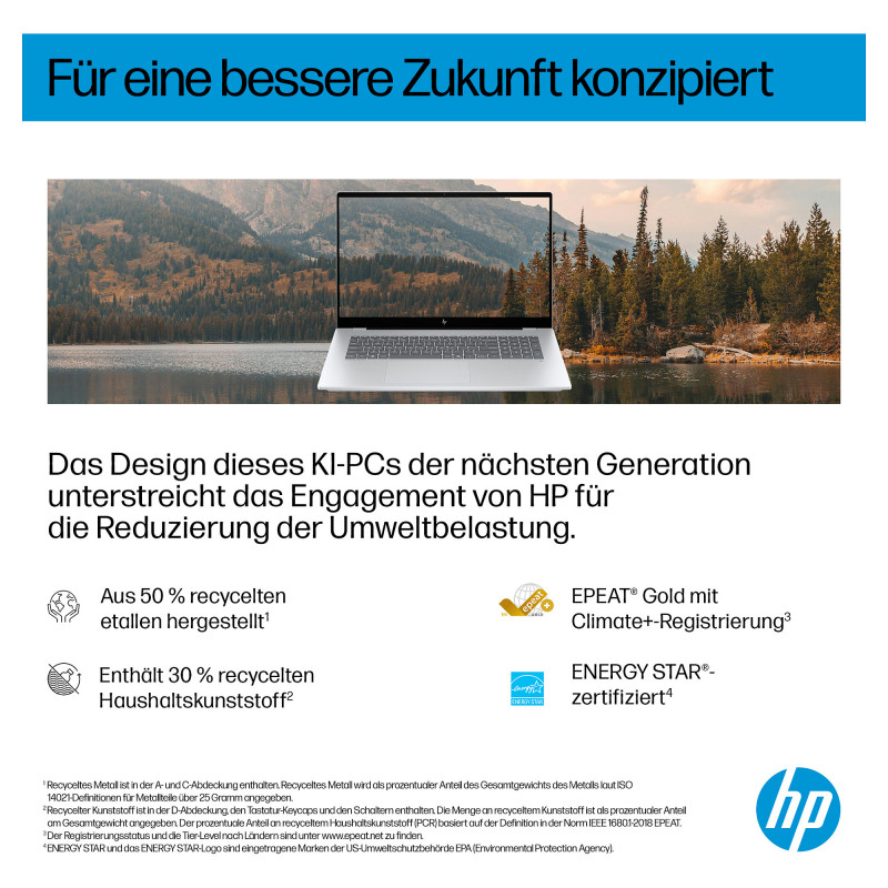Portátil HP OmniBook 7 17-dc0675ng, Intel Core Ultra 7 256V, 32 GB de RAM, SSD de 1 TB, Windows 11 Pro, teclado alemão