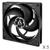 Arctic P14 Value Pack ventoinhas de caixa de 140 mm (5 unid.), pretas