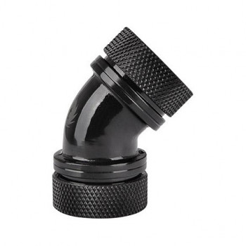 Thermaltake Pacific PETG conector a 45° de dupla compressão, diâmetro exterior 16 mm, G1/4, preto (CL-W098-CA00BL-A)