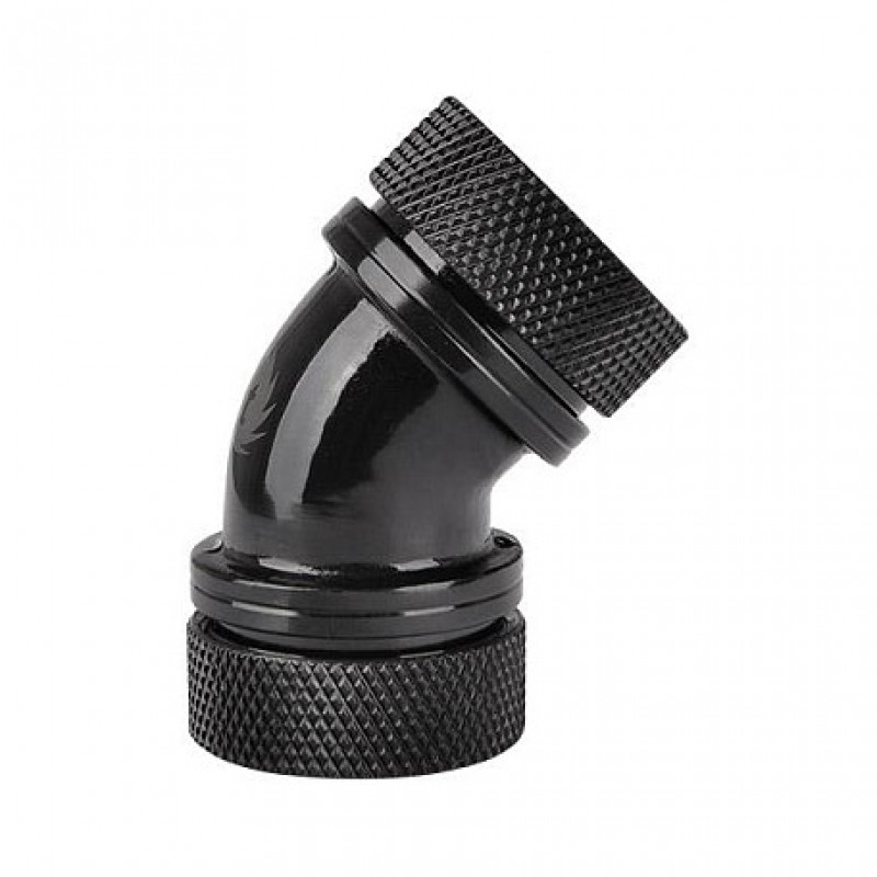 Thermaltake Pacific PETG conector a 45° de dupla compressão, diâmetro exterior 16 mm, G1/4, preto (CL-W098-CA00BL-A)