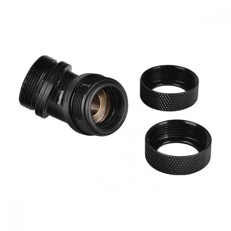Thermaltake Pacific PETG conector a 45° de dupla compressão, diâmetro exterior 16 mm, G1/4, preto (CL-W098-CA00BL-A)