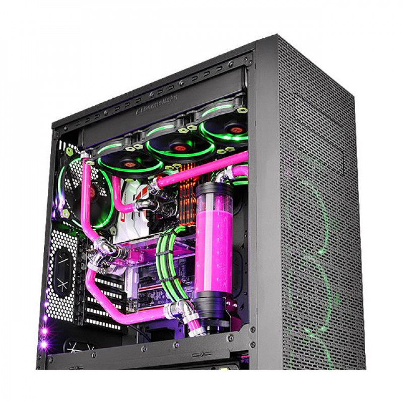 Thermaltake Pacific PETG conector a 45° de dupla compressão, diâmetro exterior 16 mm, G1/4, preto (CL-W098-CA00BL-A)