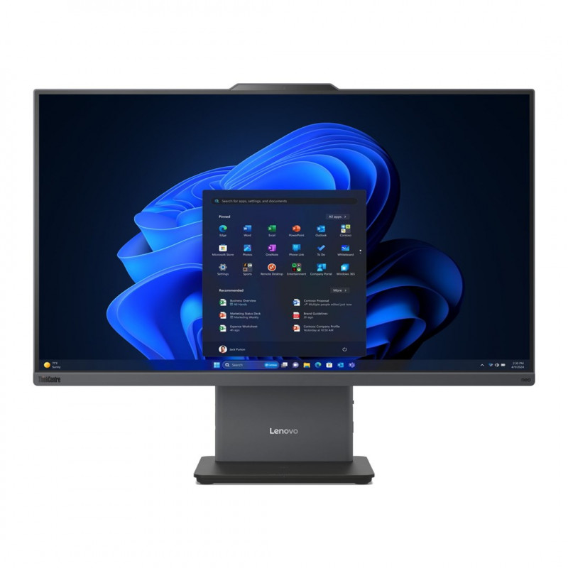 PC all-in-one Lenovo ThinkCentre NEO 50a G5 AIO, Intel Core 5 210H, ecrã tátil FHD de 27 polegadas, 16 GB de RAM, SSD de 512 GB, Windows 11 Pro, cinzento + cadeado de cabo Kensington (4Z10P40247)