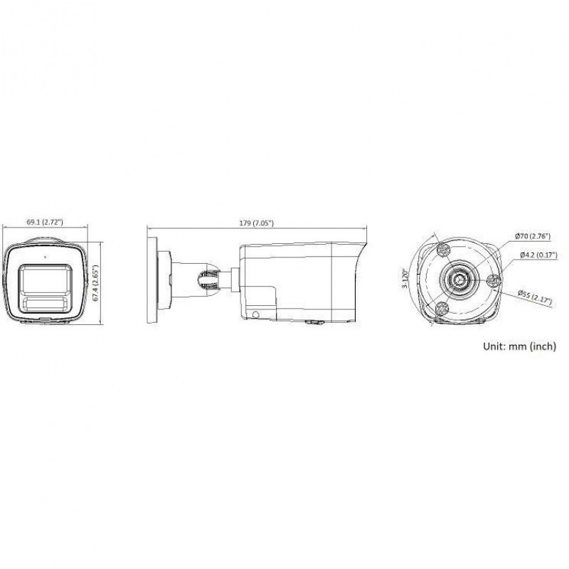 Câmara IP Miton NT-IP108CA-DL, 8 MP 4K, lente de 2,8 mm, luz IV e branca, IP67, PoE