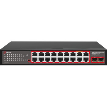 Switch PoE Getfort GF-220G-16P-240, 16 x GE PoE + 2 x GE + 2 x SFP, 240 W