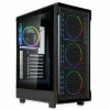 Caixa de PC Kolink AM2 ARGB Midi Tower, ATX, vidro temperado, 4 ventoinhas de 120 mm incluídas, preta