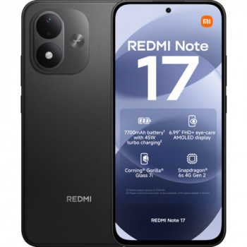 Smartphone Xiaomi Redmi Note 17 4G, 6/256 GB, preto