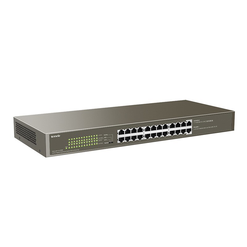Switch PoE Tenda TEG1124P-24-250W, 24 portas, 250 W