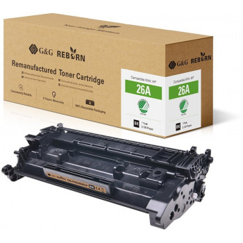 G&G toner remanufacturado para HP e Troy 26A, preto, 3100 páginas