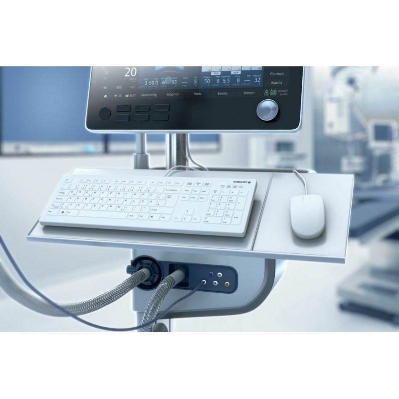 Cherry Contour Active Key AK-C8112-U1-W/EU teclado médico, com fio, disposição UE, branco