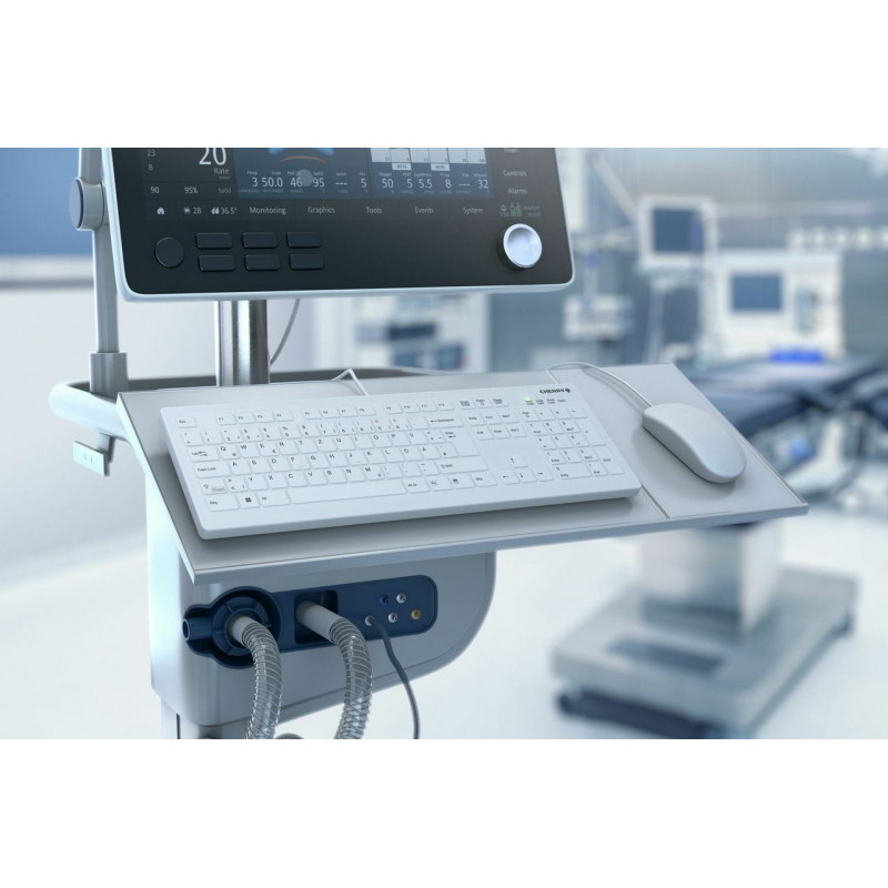 Cherry Contour Active Key AK-C8112-U1-W/EU teclado médico, com fio, disposição UE, branco