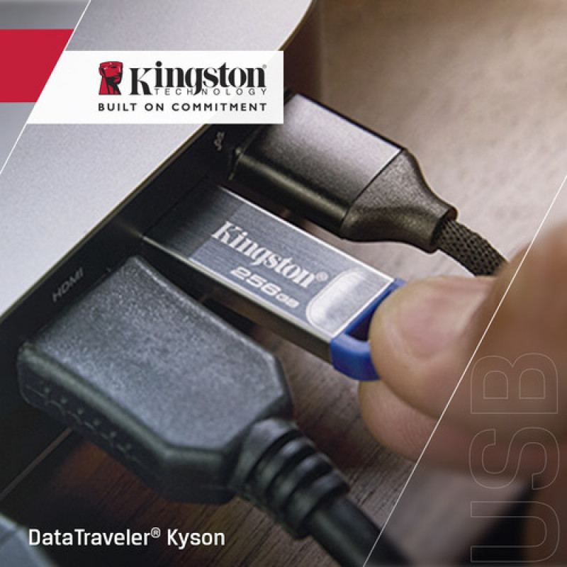 Kingston DataTraveler Kyson DTKNG2/256GB pen USB, 256 GB, USB 3.2 Gen 1, metálica